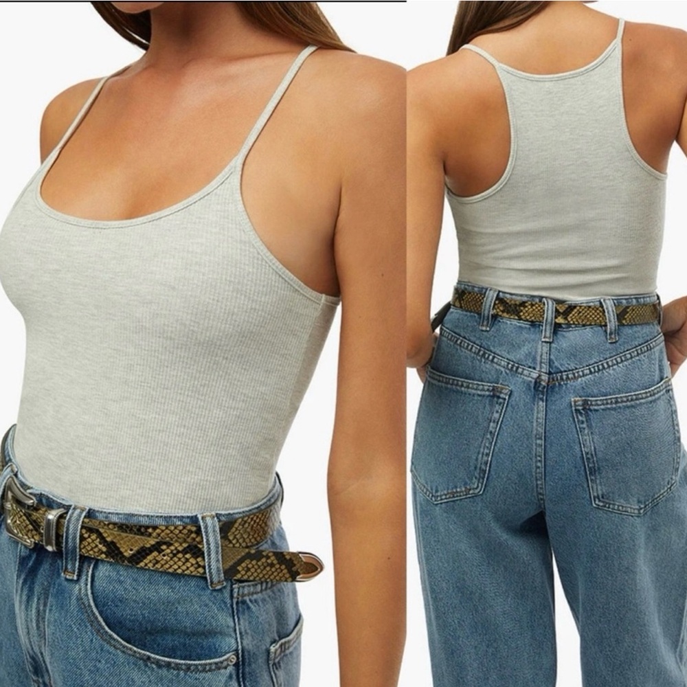 WeWoreWhat Scooped Ribbed Tank Top
